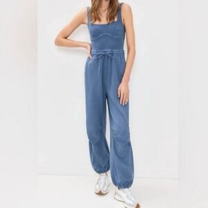 FP Movement by Free People Dusty Blue Sleeveless Jumpsuit Romper
